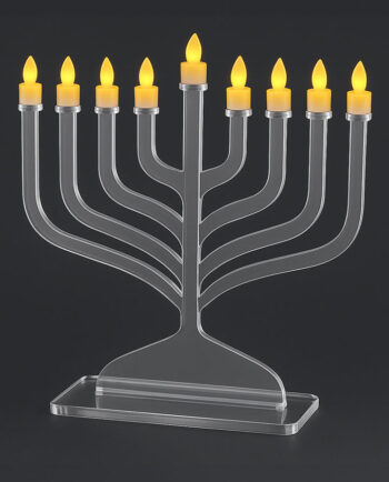 חנוכיית לד אקרילית מודרנית עם 9 נורות